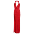 Women Clothing Autumn Women Clothing Sexy Deep V Plunge Halter Backless Split Sheath Dress Bella Mia