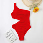 Swimsuit Wrinkle Champray Sexy Siamese One Shoulder Bikini Swimsuit Women Bikini Bella Mia
