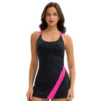 Split Two Piece Sets Swimsuit Skirt Boxer Color Matching Tight Conservative Swimwear Bella Mia