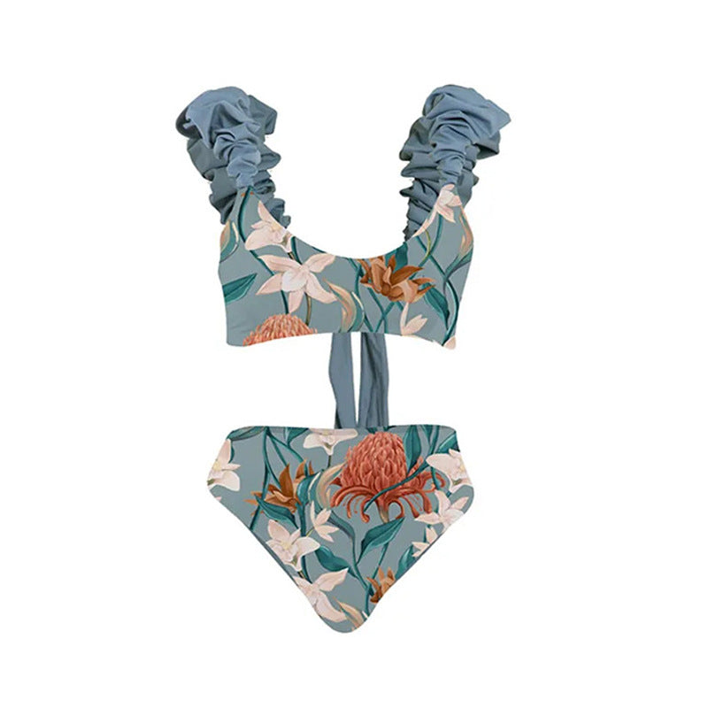 Popular Split Swimsuit Women Retro Swimsuit Bikini Mesh Beach Skirt Set Bella Mia