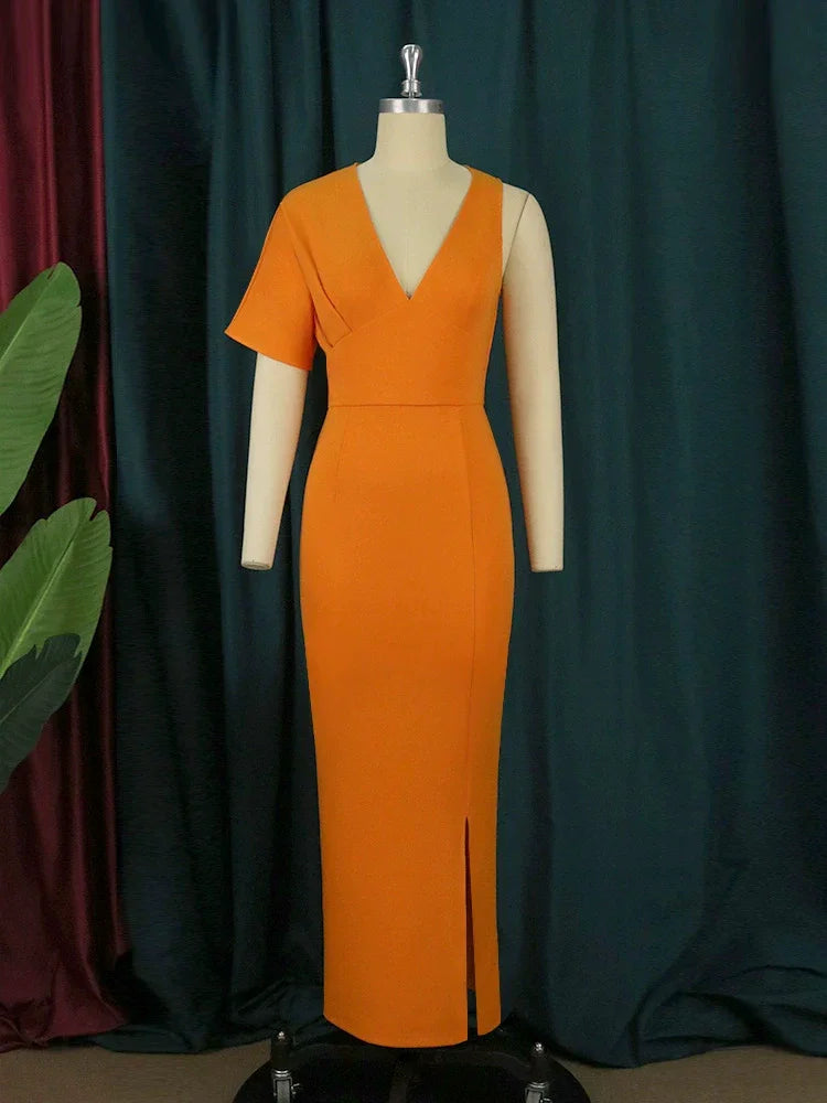 European and American Sexy Backless Slit Dress Evening Gown Luxlife Brands