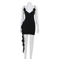 Sexy Low Cut Sling Ribbon Hollow Out Cutout Backless Dress Flattering Hip Bella Mia