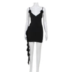 Sexy Low Cut Sling Ribbon Hollow Out Cutout Backless Dress Flattering Hip Bella Mia