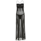 Spring Summer Women Clothing Sexy Backless See through Sling High Waist Hip Bag Dress Bella Mia