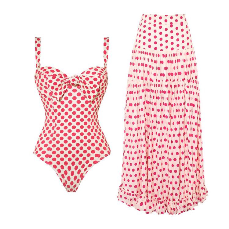 Heart Printing Bow One Piece Swimsuit Women Bella Mia