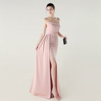 Camisole Tube Top Satin Pleated Fishtail High Slit Evening Dress Elegant Slim Dress for Dinner Ceremony Bella Mia