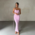 Women Sexy Dress Sexy Backless Pleated Dress Evening Dress Sleeveless Strap Dress for Women Bella Mia