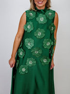 Dress Autumn Winter Heavy Industry Stitching Floral Sleeveless Slim Slimming Textured Dress Women Bella Mia