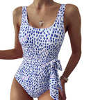 One-Piece Swimsuit Women Conservative Fit Swimsuit Retro Dots Slimming Fashionable Swimsuit Bella Mia