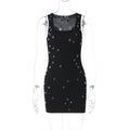Women Clothing Summer Personality Slim Fit Slimming Beaded Sleeveless Sheath Dress Bella Mia
