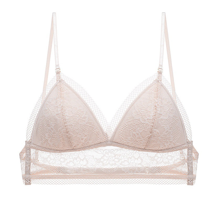 bralette French Sexy U-Shaped Beauty Back Underwear Women Wireless Thin Bra Invisible Backless Lace Triangle Cup Bra Summer Bella Mia