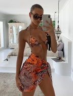 Leopard Bikini Print Digital Printed Sexy 3 Piece Swimsuit Bella Mia