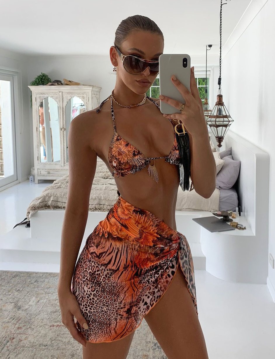 Leopard Bikini Print Digital Printed Sexy 3 Piece Swimsuit Bella Mia