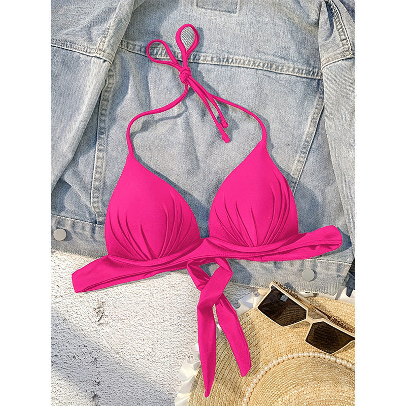 Halter Lace up Push up Bikini Swimsuit Women Spring Beach Sexy Swimsuit Top Bella Mia