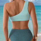 Bikini Color Matching Snake Cloth Hollow Out Cutout out Sexy Swimsuit Bikini Swimsuit for Women Bella Mia