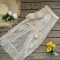 Bikini Half Length Tulle Skirt Tassel Three Piece Set Sexy Split Swimsuit Beach Bella Mia