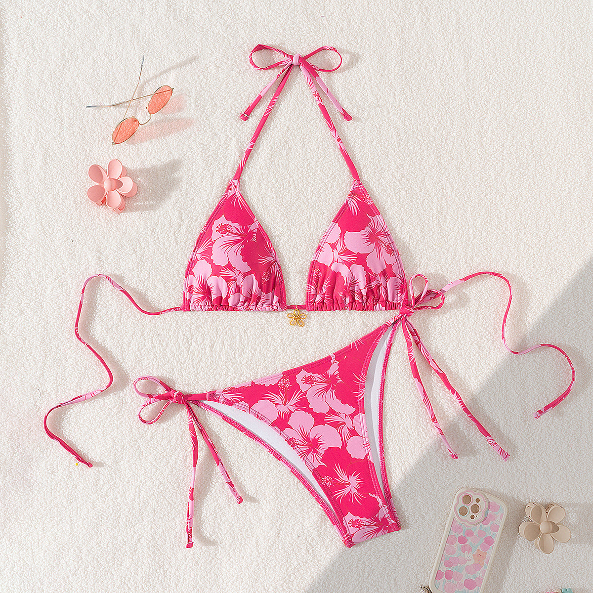 Bikini Triangle Cup Printed Sexy Bikini Split Swimsuit Swimwear Women Bella Mia