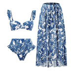 Retro Split Swimsuit Three Piece Set Swimsuit Lace Up Beach Skirt Bella Mia