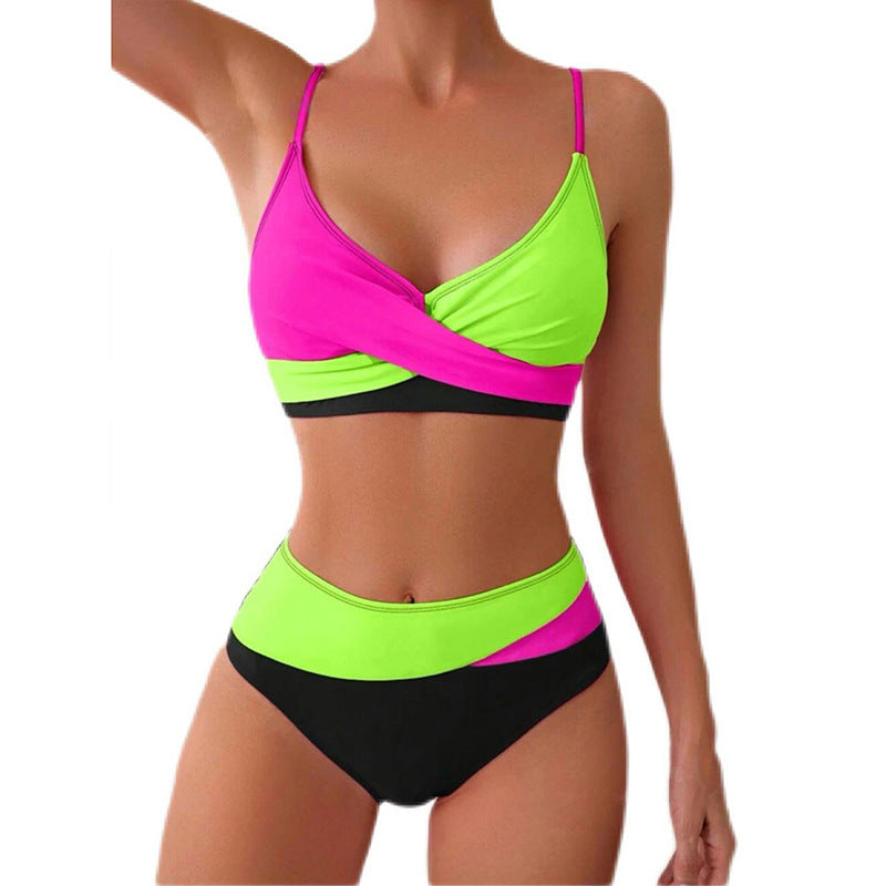Color Matching Bikini Split Swimsuit Women Beach Spring Swimsuit Bikini Bella Mia