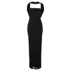Spring Women Clothing Sexy Solid Color Backless Slim Fit Halter Tube Top Dress Bella Mia