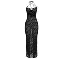 Criss Cross Summer Women Clothing Halter Sexy Hollow Out Cutout See-through Slim-Fit Sheath Dress Bella Mia