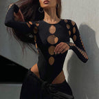 Autumn Women Clothes Sexy Sexy Hollow Out Cutout Slim Figure Flattering Jumpsuit Bella Mia