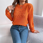 Solid Color Hollow Out Cutout out Lantern Long Sleeve Pullover Halloween Women Clothing Bella Mia