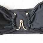 New Sexy Bikini Metal Accessories Hollow-out Swimsuit Solid Color Tube-Top Women Swimwear Bella Mia