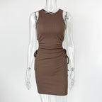 Summer Women Clothing Sexy Slim Fit Hip dress Hollow Out Cutout Out Pleating Cropped Outfit Slimming Dress Bella Mia