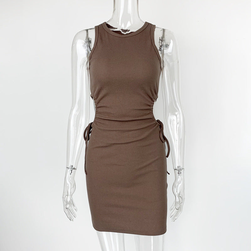 Summer Women Clothing Sexy Slim Fit Hip dress Hollow Out Cutout Out Pleating Cropped Outfit Slimming Dress Bella Mia