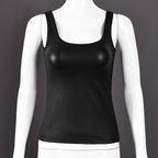 Women Summer Solid Color Coated Shoulder Strap Sexy U Collar Cropped Exposed Vest for Women Bella Mia