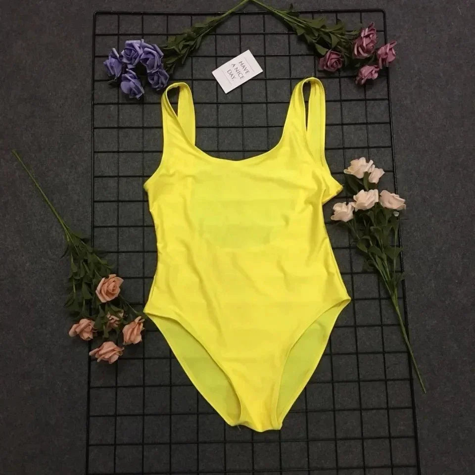 Fashion Hot Spring Sexy Women's One-Piece Swimming Suit No Chest Pad Plus Size Triangle Private Water One-Piece Swimsuit Bikini