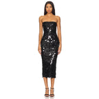 Women Clothing Sexy Tube Top Backless Sequ Dress Sexy Party Party Split Evening Dress Bella Mia