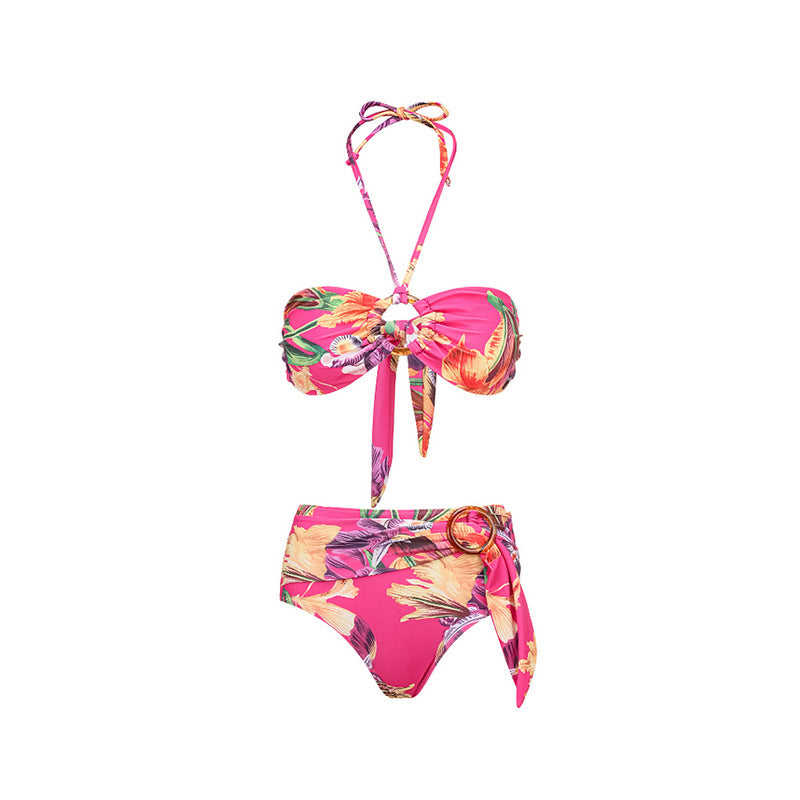 Split Bikini Printed Lace up Sexy Swimsuit Women Split Bella Mia