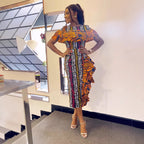 Elegant Printing Tree Fungus like Lacework Contrast Color Slim Fit Back Slit Dress Bella Mia