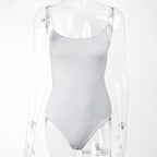 Summer Women Clothing Diamond Chain Slim Top Sexy Low-Cut Sling Bodysuit Bella Mia