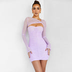 Sexy Pure Design Long Sleeve Elegant Slim Hip Women Dress Bella Mia