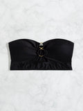 Black Sexy Tube Top Swimsuit Top for Women Hollow Out Cutout Beach Swimsuit for Women Bella Mia