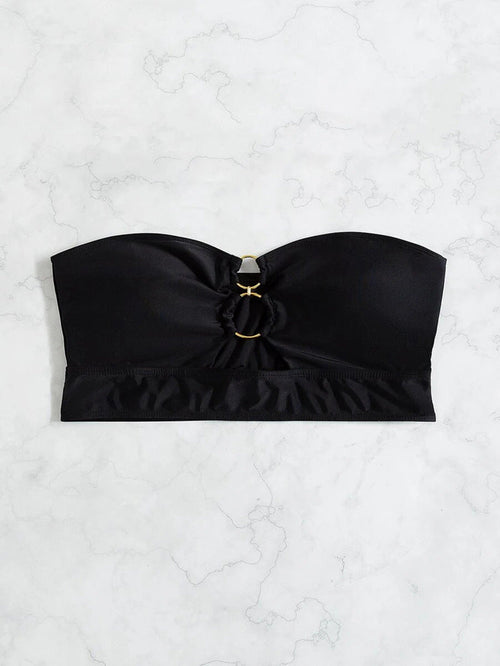 Black Sexy Tube Top Swimsuit Top for Women Hollow Out Cutout Beach Swimsuit for Women Bella Mia