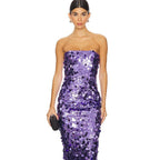 Women Clothing Sexy Tube Top Backless Sequ Dress Sexy Party Party Split Evening Dress Bella Mia