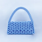 Pearl Bag Women Hand Woven Acrylic Beaded Bag Retro Fairy Small Handbag Triangle Wrist Bag Bella Mia