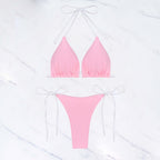 Solid Color Tied Sexy Three Point Bikini Swimwear Women Bella Mia