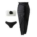 Color Matching Sexy Rose Three Piece Set Mesh Maxi Dress Swimwear Swimsuit Bikini Bella Mia