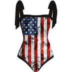 Women One Piece Swimsuit Women Skinny Slimming Retro Tied Swimsuit Set Chiffon Dress Bella Mia