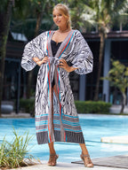 Rayon Belt Beach Cover up Sun Protective Blouse Sun Protection Cardigan Women Swimsuit Bikini Cover up Bella Mia