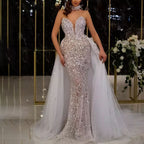 Summer Women Clothing Dress Sequined Fishtail Sleeveless Long Mesh Dress Bella Mia
