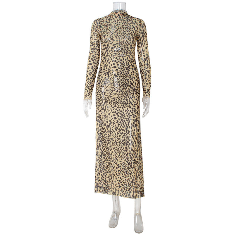 Women Clothing Spring Summer Slim Fit Slimming Leopard Print Trendy Dress Women Bella Mia