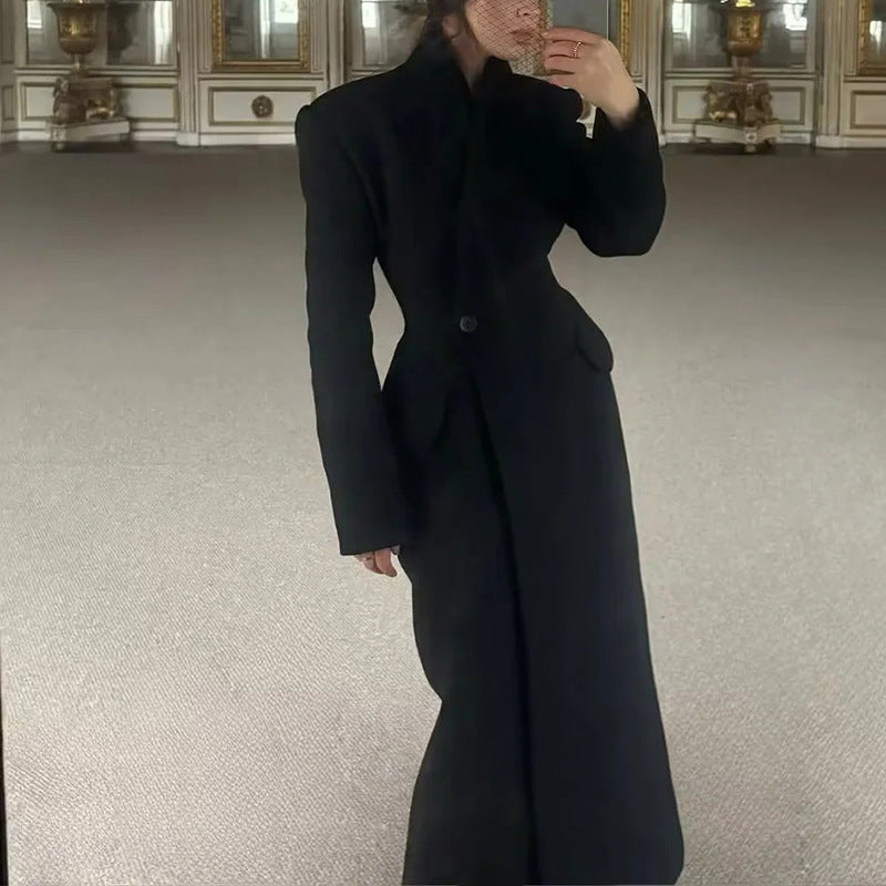 Korean Elegant British Long Cut Coat Women Spring Woolen Coat Bella Mia