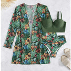 Sexy Mesh Bikini Three Piece Push up Split Printed Swimsuit for Women Bella Mia