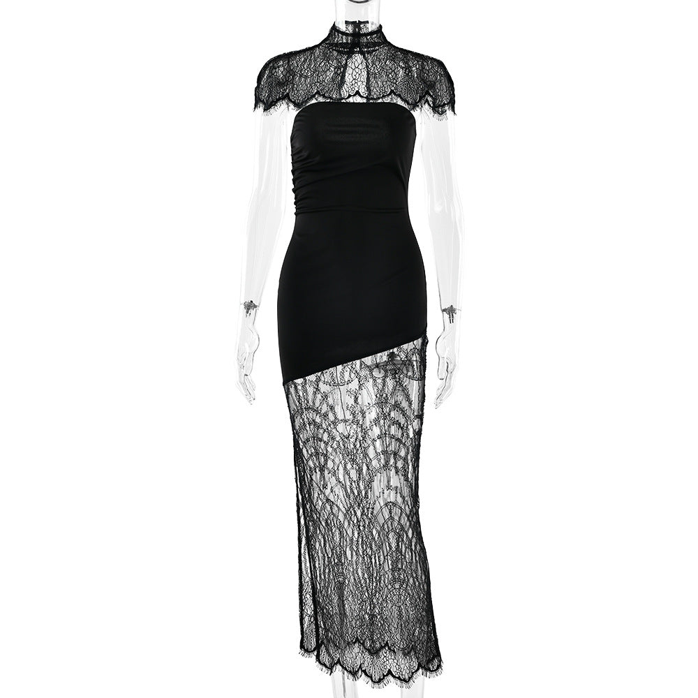Arrival Lace Cappa Tube Top Dress Sexy Slim Fit Backless Split Dress Women Bella Mia